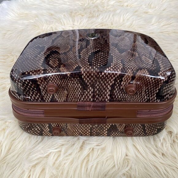 Heys USA Millano Brown Snake Skin Print Hard Shell Makeup Toiletries Case - NWOT - Picture 7 of 11